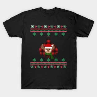 Reindeer Ornament Faux Ugly Christmas Sweater Funny Holiday Design T-Shirt